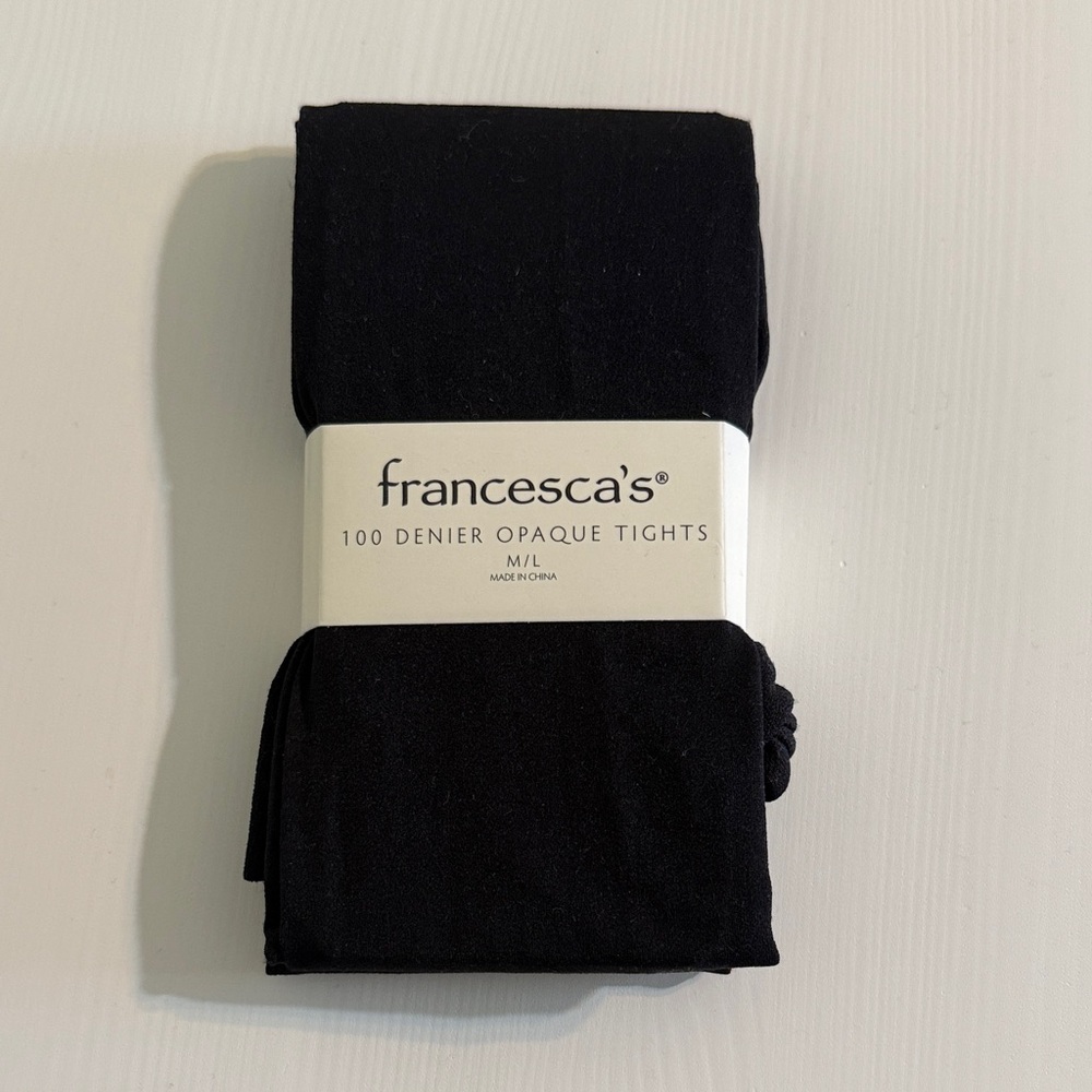 Francesca's Collections Black Denier Opaque Tights